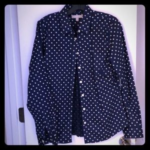 Banana Republic Navy Polka Dot Shirt